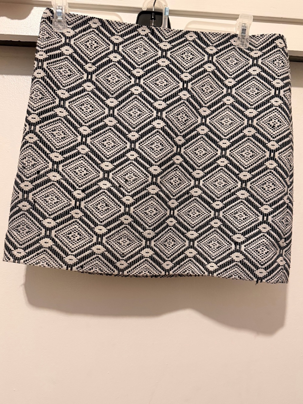 J. Crew Black & White Geometric Pattern Mini Skirt